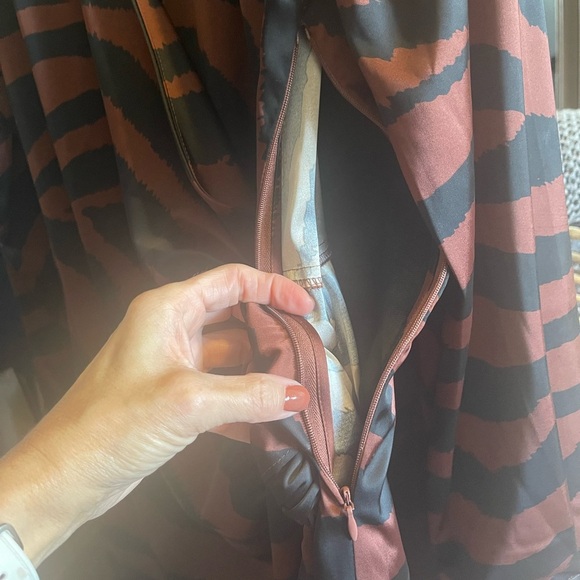 House of Harlow 1960 Brown and Black Zebra Print Long Sleeve Mini Dress, Size L - Picture 14 of 15